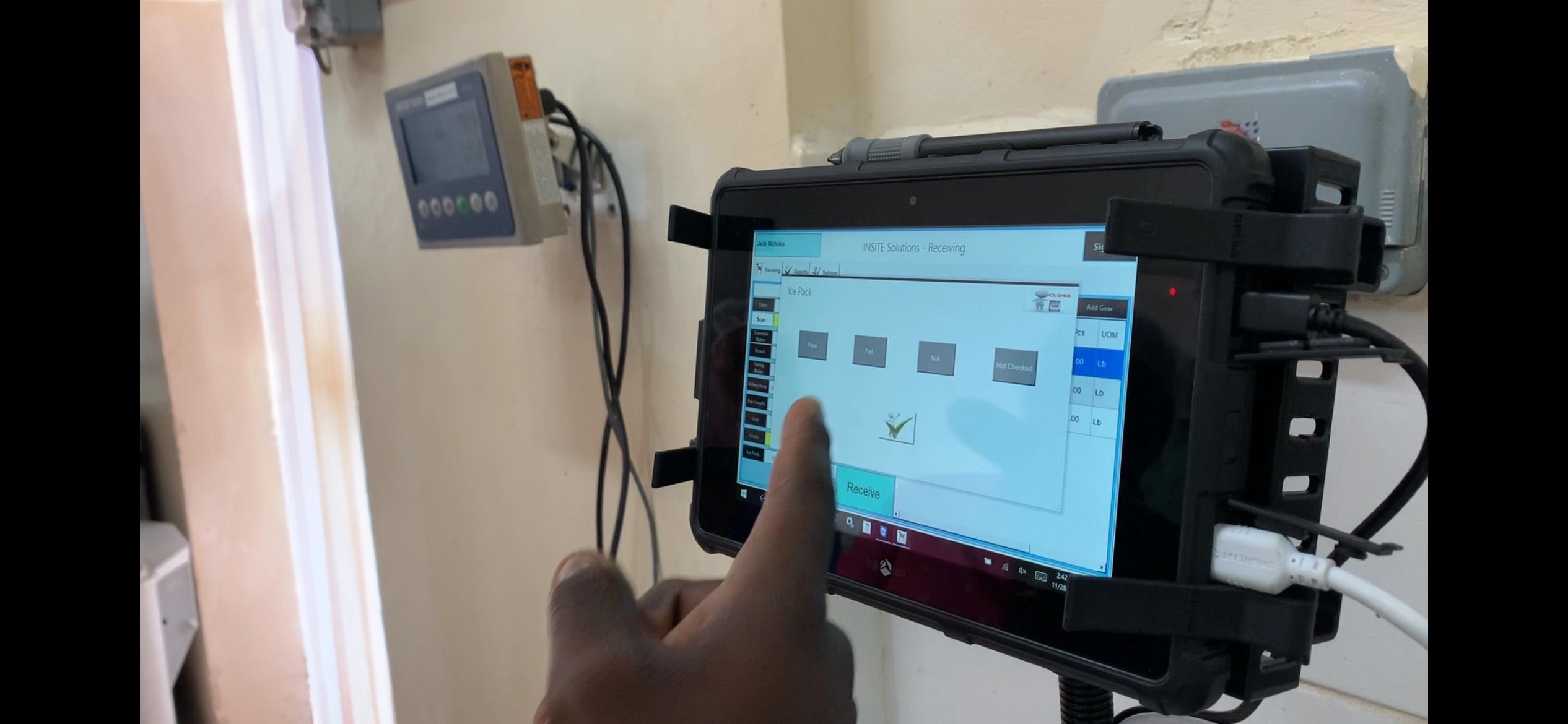 INSITE Solutions receiving software on ruggedised tablet at the facility